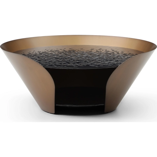 Vanta Coffee Table in Bubble Textured Glass & Brushed Bronze